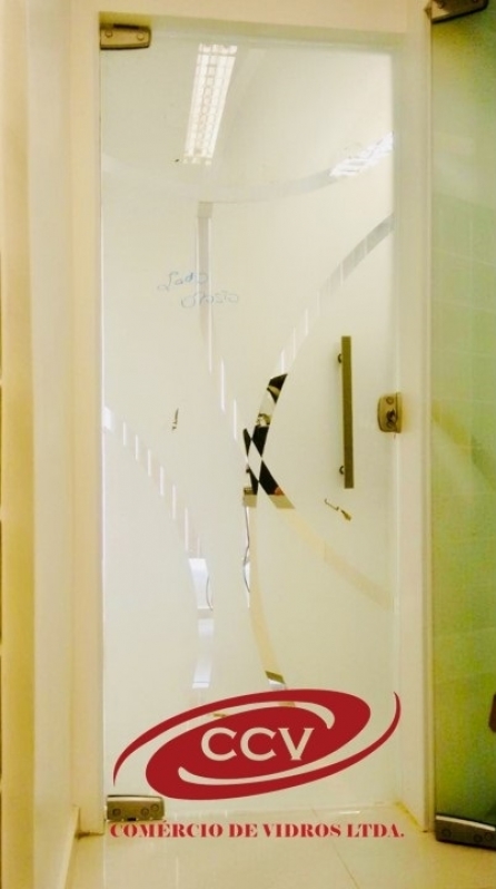 Porta de Vidro para Banheiro Preço Morumbi - Porta de Vidro Jateado