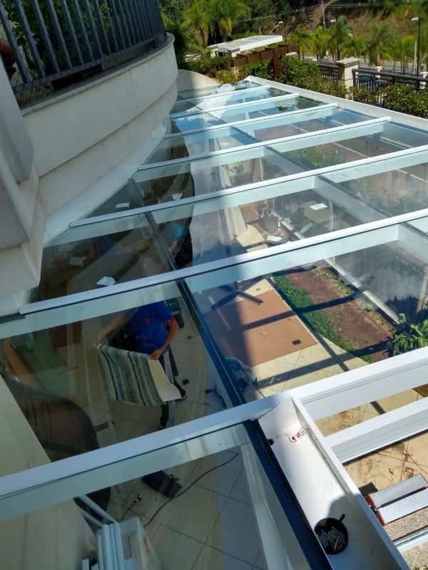 Telhado de Vidro área Gourmet Caieiras - Telhado Móvel de Vidro