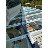 telhado de vidro área gourmet Brasilândia